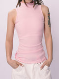 Solid Collared Slim Fit Stretch Tank Top