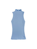 Solid Collared Slim Fit Stretch Tank Top