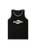 Retro Knit Hollow Colorblock Tank Top