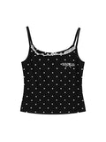 Lace stitching retro polka dot Cami Top