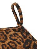 Bow Embroidered Leopard Print Cami Top