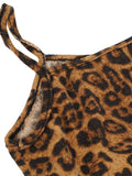 Bow Embroidered Leopard Print Cami Top