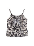 Bow Embroidered Leopard Print Cami Top