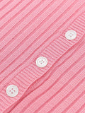 Pink Crewneck Slim Short Sleeve Knits