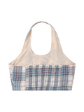 Vintage Plaid Crewneck Halter Vest