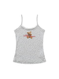 Schmales Camisole-Top mit Retro-Bären-Print