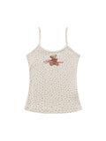 Schmales Camisole-Top mit Retro-Bären-Print