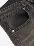 Lockere Retro-Distressed-Jeansshorts mit Farbverlauf für Herren