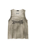 Men's Retro Distressed Patch Embroidery Loose Vest