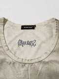 Men's Retro Distressed Patch Embroidery Loose Vest