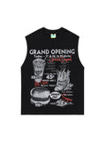 Men's Retro Distressed Printed Loose Vest