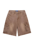 Men's Vintage Washed Multi Pocket Cargo Shorts