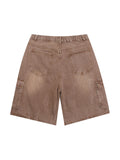 Short cargo multi-poches délavé vintage pour hommes