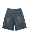 Short cargo multi-poches délavé vintage pour hommes