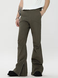 Men'S Plain Casual Flared Pants Straight Leg Pants