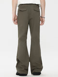 Men'S Plain Casual Flared Pants Straight Leg Pants