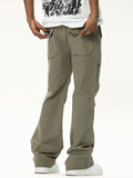 Men'S Plain Casual Straight Cargo Pants