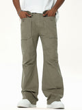 Men'S Plain Casual Straight Cargo Pants