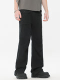 Men'S Plain Casual Straight Cargo Pants