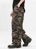 Men'S Camouflage Print Large Pocket Loose Cargo Pants