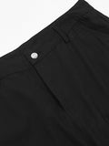 Pantalon cargo noir ample multi-poches pour hommes