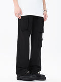 Pantalon cargo noir ample multi-poches pour hommes