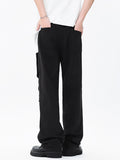 Men'S Multi Pocket Loose Black Cargo Pants