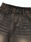 Men'S Vintage Washed Loose Straight Shorts