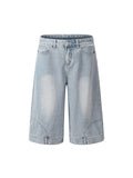 Men'S Washed Distressed Loose Wide Leg Shorts