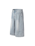 Men'S Washed Distressed Loose Wide Leg Shorts