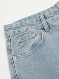 Men'S Washed Distressed Loose Wide Leg Shorts