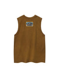 Men'S Washed Distressed Letter Print Loose Vest