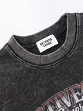 Men'S Washed Distressed Letter Print Loose Vest