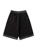 Men'S Letter Printed Hole Casual Shorts