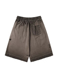 Men'S Washed Distressed Letter Printed Hole Shorts