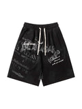 Men'S Graffiti Letter Print Casual Shorts