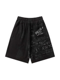 Lässige Shorts für Herren mit Graffiti-Buchstaben-Print