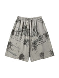 Men'S Graffiti Letter Print Casual Shorts