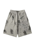 Men'S Graffiti Letter Print Casual Shorts