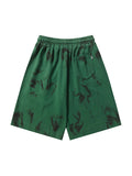 Men'S Washed Distressed Graffiti Letter Print Shorts