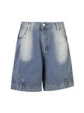 Lockere Jeansshorts für Herren mit weitem Bein