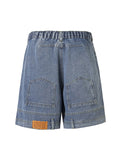 Lockere Jeansshorts für Herren mit weitem Bein