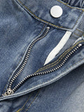 Lockere Jeansshorts für Herren mit weitem Bein