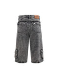 Verwaschene Distressed-Jeansshorts mit mehreren Taschen für Herren