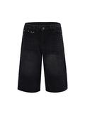 Men'S Loose Wide Leg Simple Denim Shorts