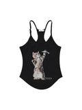 Schmal geschnittenes Tanktop mit Katzen-Fun-Print