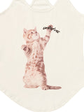 Schmal geschnittenes Tanktop mit Katzen-Fun-Print