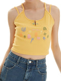 Retro Dopamine Knitted Short Tank Top