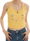 Retro Dopamine Knitted Short Tank Top