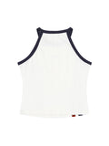 Retro Print Color Block Crewneck Tank Top